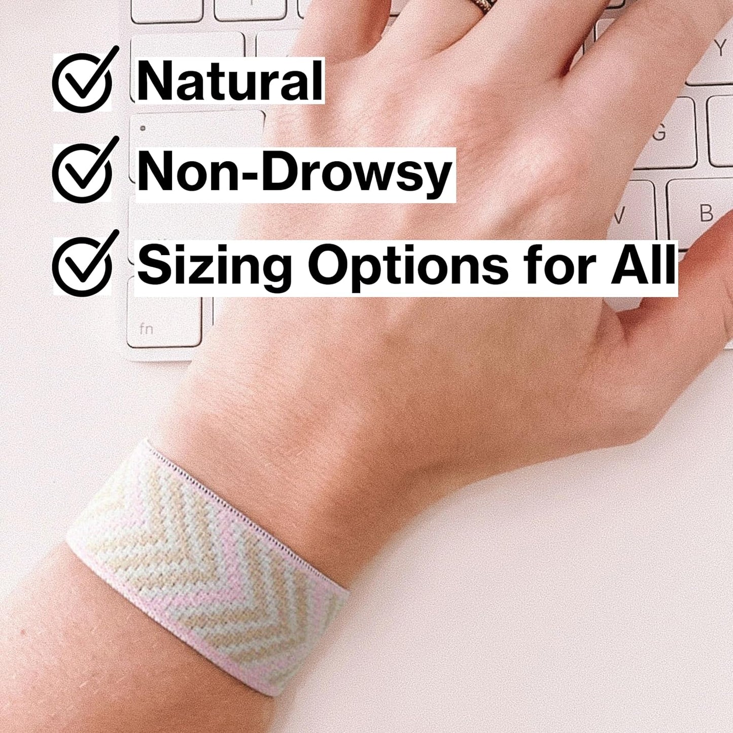 Blisslets Acupressure Relief Band - Cartagena Collection - Parentage (Rosewater/Camel, Less Than 5 5/8")