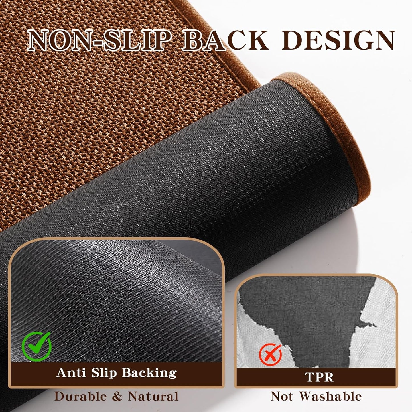 chakme Bathroom Rugs Mat 32x17, Ultra Thin Non Slip Bath Mat Quick Dry Absorbent Bath Mat for Bathroom, (Rust, 32"x17")