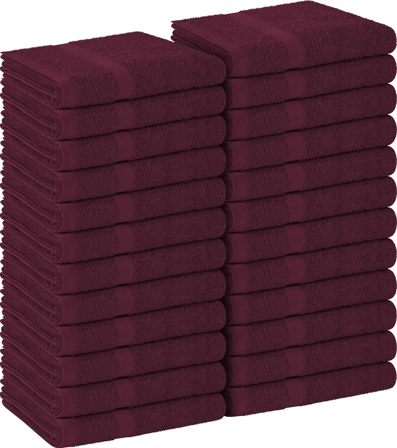 Utopia Towels, Salon Towel, Pack of 24, Not Bleach Proof, 16 by 27 Inches, Highly Absorbent Cotton Towels for Hand, Gym, Beauty, Spa, and Home Hair Care, Burgundy