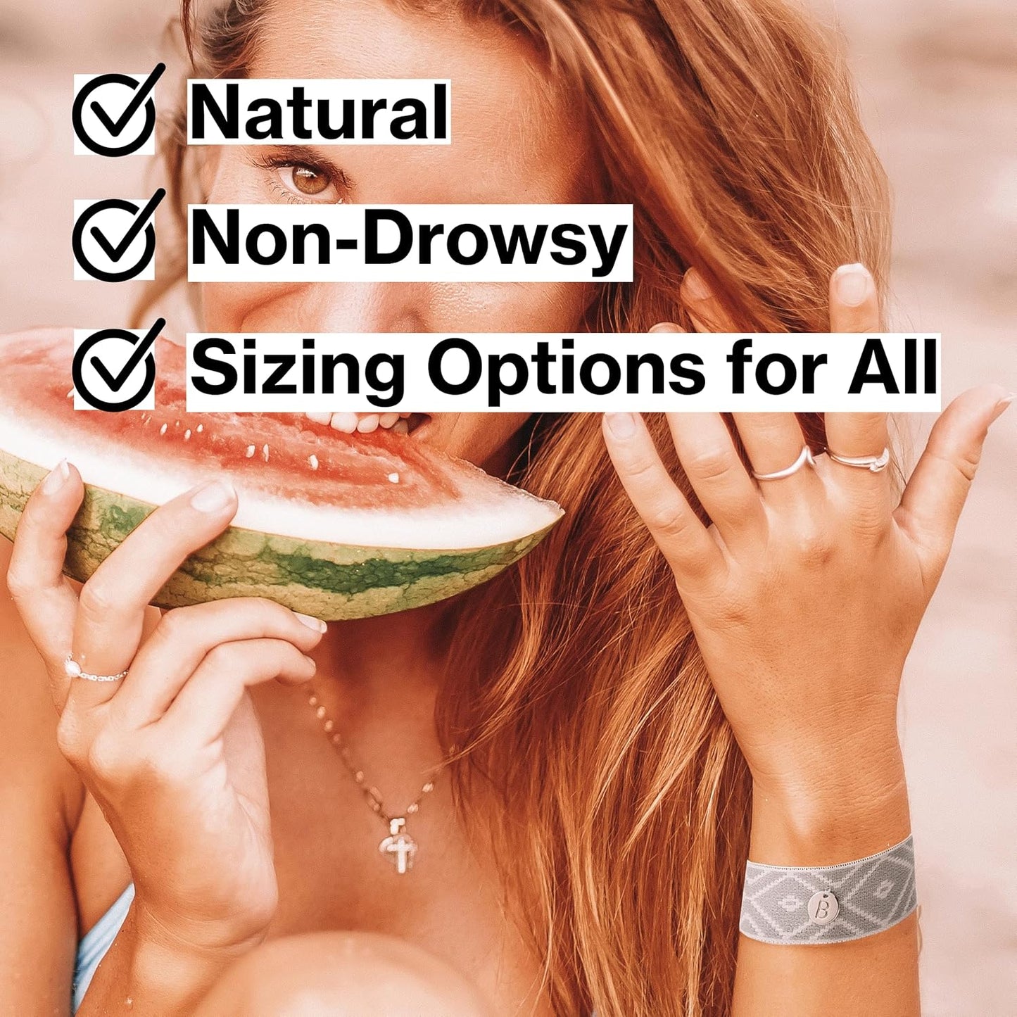 Blisslets Acupressure Relief Band - Cartagena Collection - Parentage (Smoke/Fog, Large - 6 3/4" - 7 1/2")