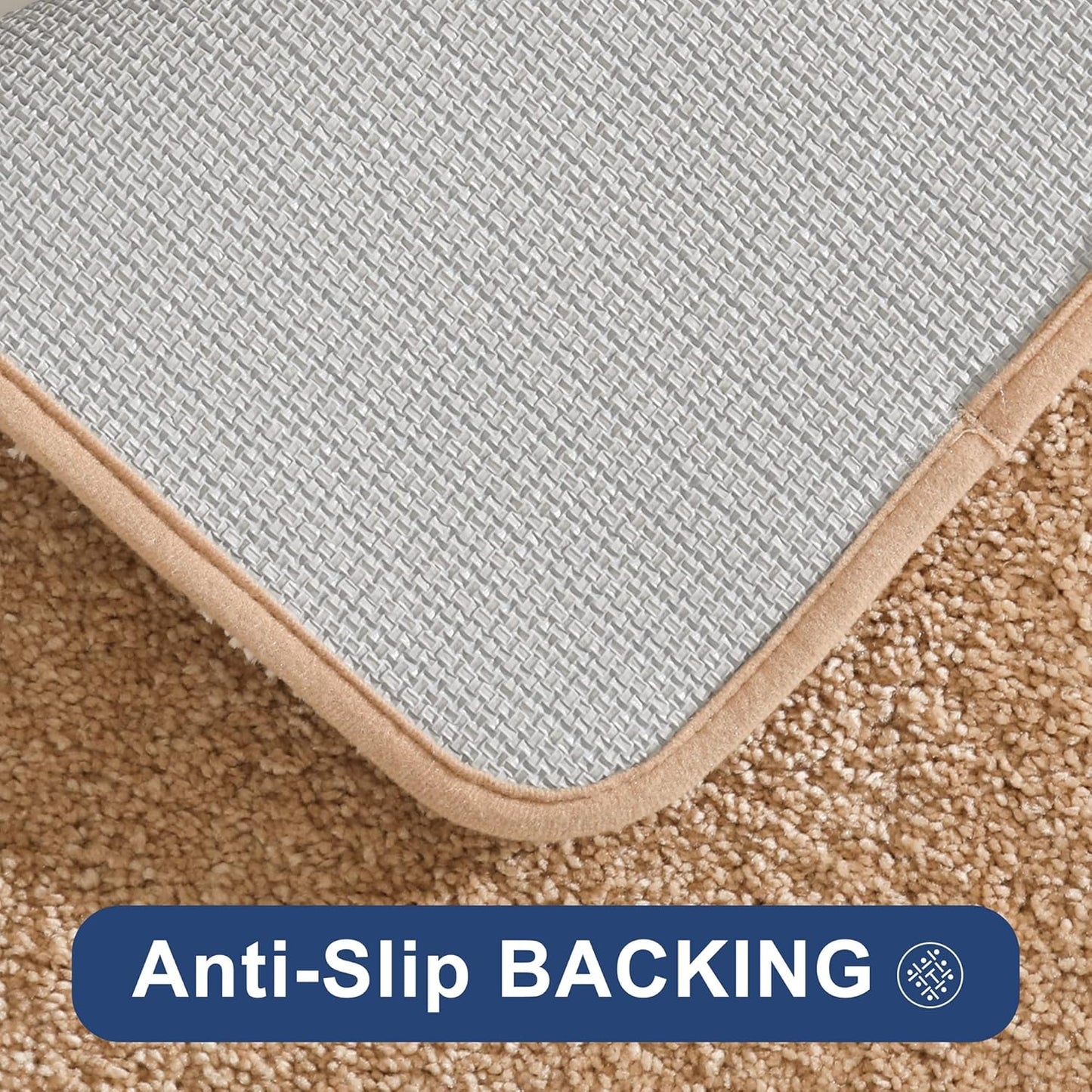 COSY HOMEER Bath Rugs for Bathroom Extra Thick - Anti-Slip Bath Mats Soft Plush Yarn Shaggy 100% Strong Mirco Polyeste Mat Living Room Bedroom Mat Floor Water Absorbent(Beige,24x48 - Inches)