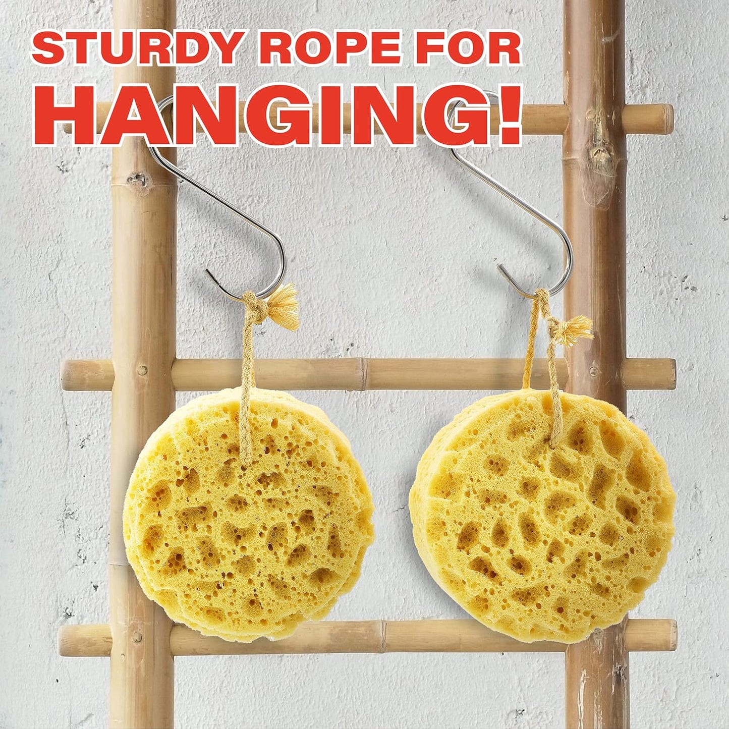 myHomeBody Bath Sponge, Foam Loofah, Body Scrubber for Bathing, Exfoliating Shower Pouf for Shower – Large Size, Lots of Lather, Round, 2 Pack