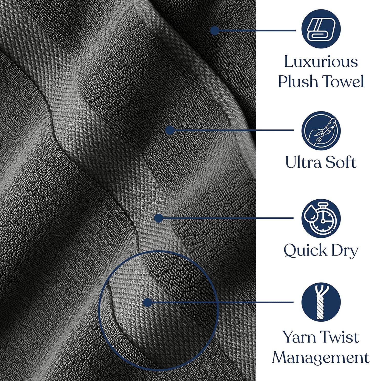 Delara Organic Cotton Luxuriously Plush Bath Sheet Pack of 4 | GOTS & OEKO-TEX Certified | Premium Hotel Quality Towels | Feather Touch Technology|650 GSM Long Staple|Soft, Quick Dry & Ultra-Absorbent