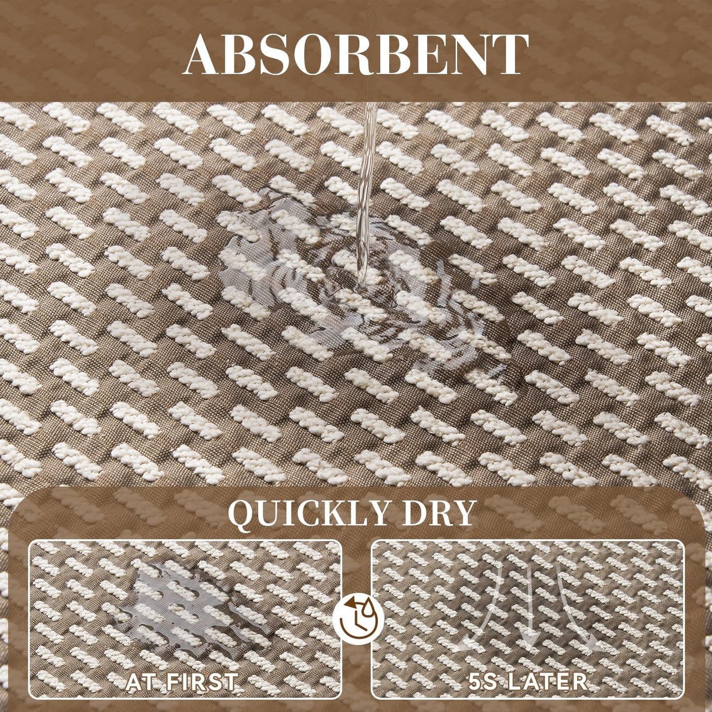 RESARE Non Slip Bath Mat - Machine Washable Bathroom Rugs, Super Absorbent Bath Mat Quick Dry Bathroom Mat, Bath Rugs Ultra Soft Rugs for Bathroom Floor, 17"x30" Brown