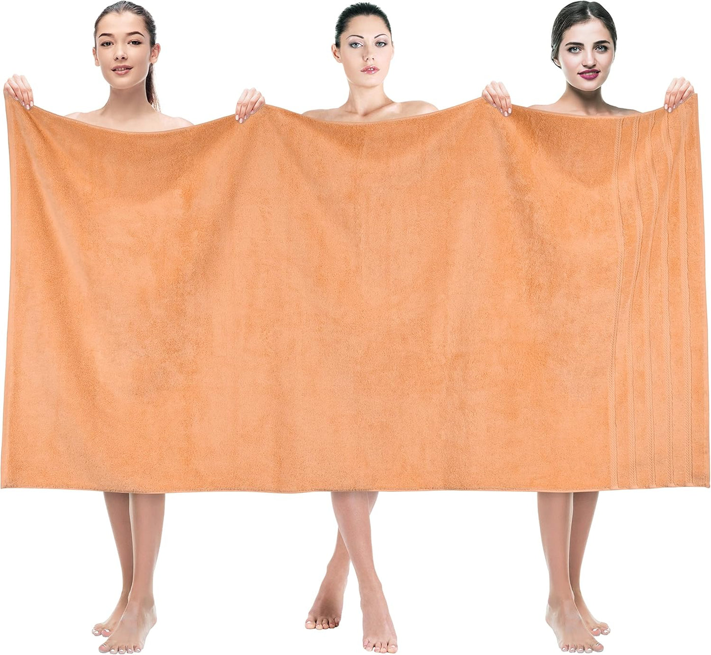 American Soft Linen 35x70 Jumbo Large Bath Towels, 600 GSM 100% Cotton Turkish Bath Sheet, Oversized Luxury Bath Towels for Bathroom Beach and Pool, Malibu Peach