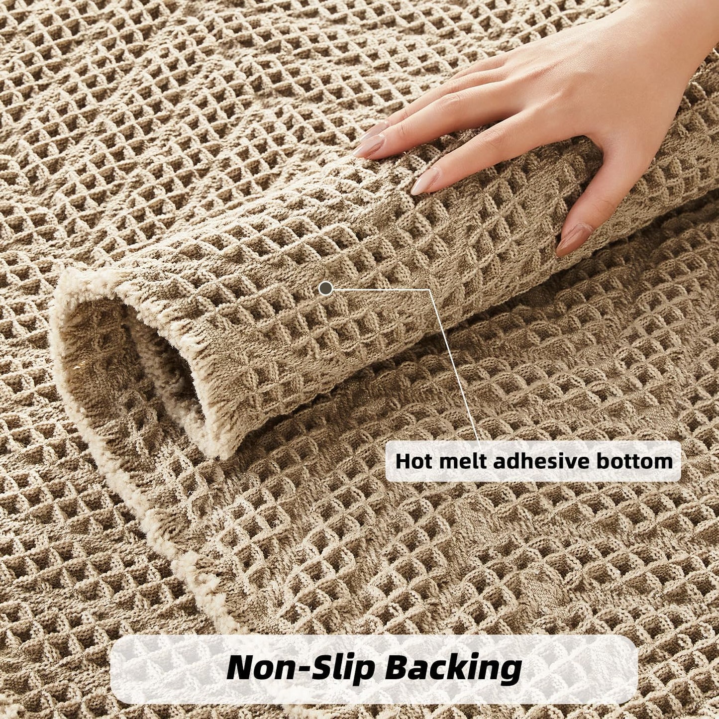 Bath Mats,Upgraded Waffle Super Absorbent Bath Mat,Bathroom Rugs Non Slip Washable, Quick Dry Shower Mats, Ultra Soft Bath Mats for Bath Floor,Brown,24"*36"
