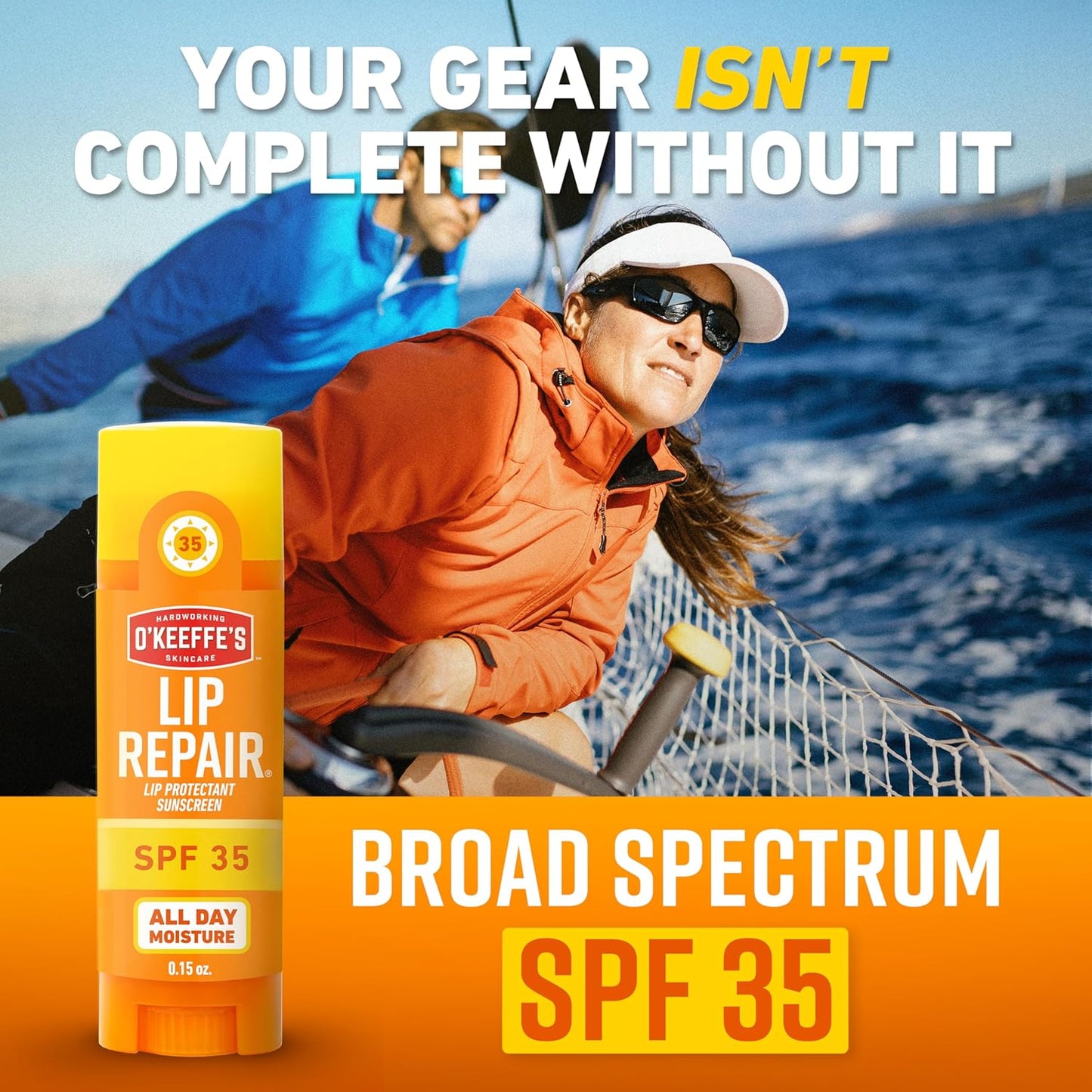 O'Keeffe's Lip Repair SPF 35 Lip Balm - Stick (1 Pack) - Sun-Safe Moisturizer for Extremely Cracked, Dry Lips