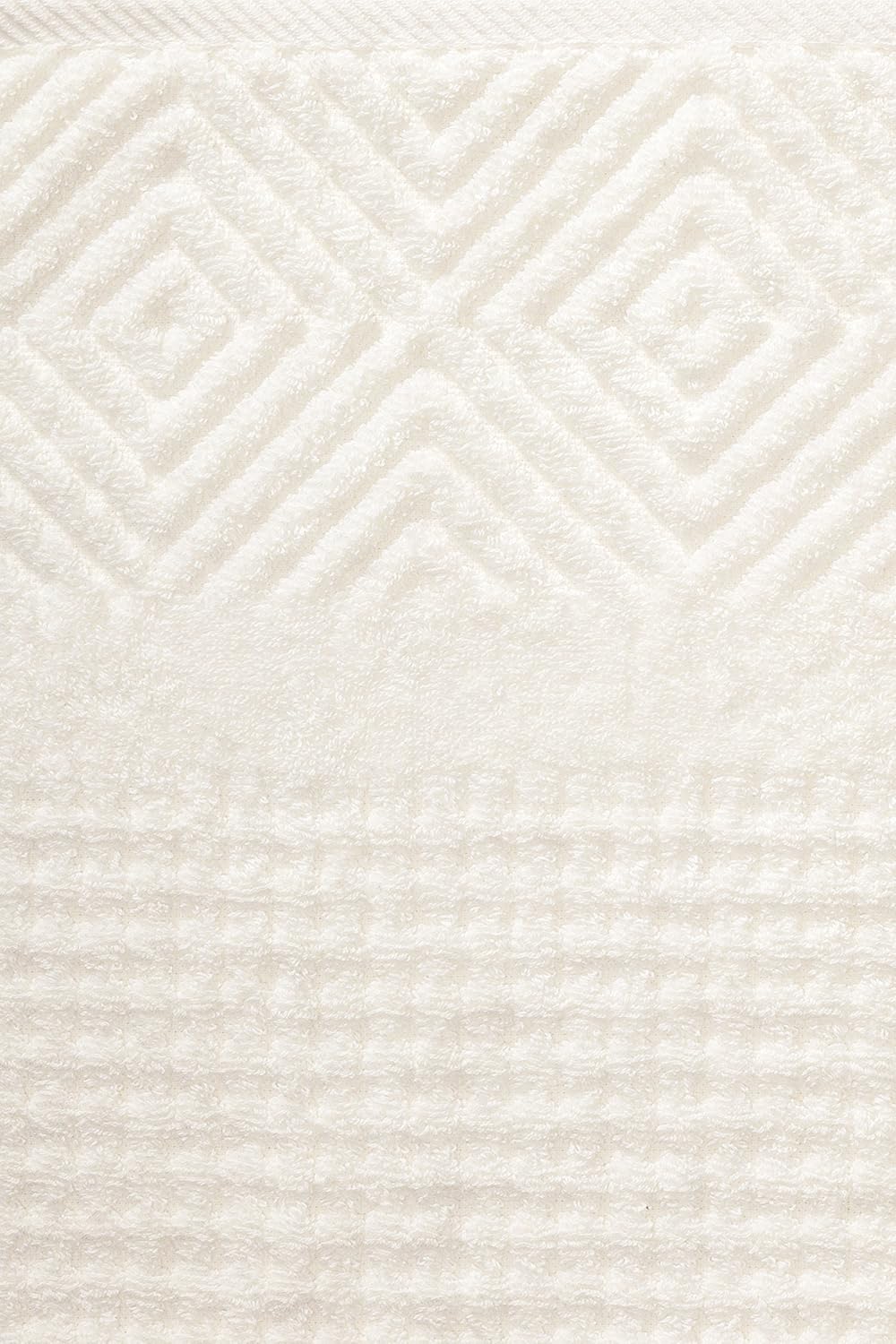 Texere 100% Organic Cotton Jacquard 650 GSM Premium Bath Towel Set - Extra Absorbent Quick Dry and Plush (Cable, Light Taupe, 2 Bath & 2 Hand Towels)