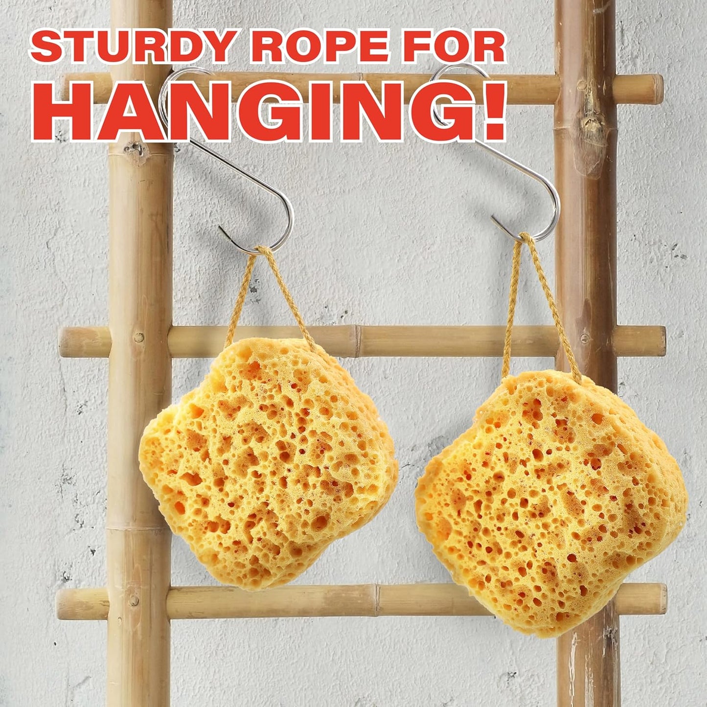 myHomeBody Bath Sponge, Foam Loofah, Body Scrubber for Bathing, Exfoliating Shower Pouf for Shower – Large Size, Lots of Lather, Square, 2 Pack