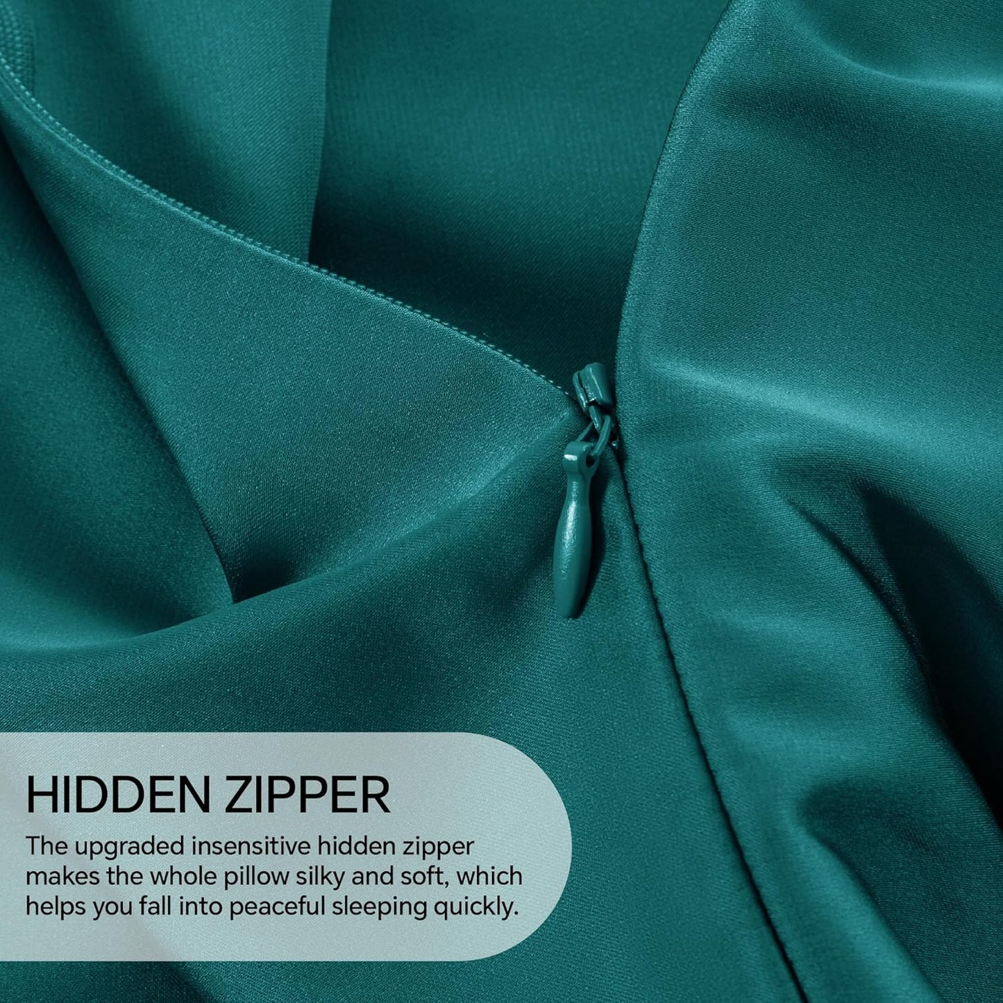 INFIIXSO Mulberry Silk Pillow Cases King Size Set of 2, Silk Pillowcase with Hidden Zipper 20"x36", Extraordinary Smooth and Soft Pillow Case for Hair and Skin(Teal, 2 Pack)