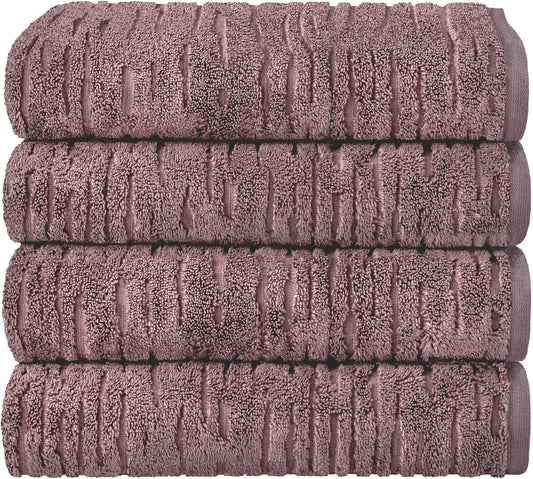 SKL Home CloudSoft Cotton Luxury 4 Pc Bath Towel Set, Plum