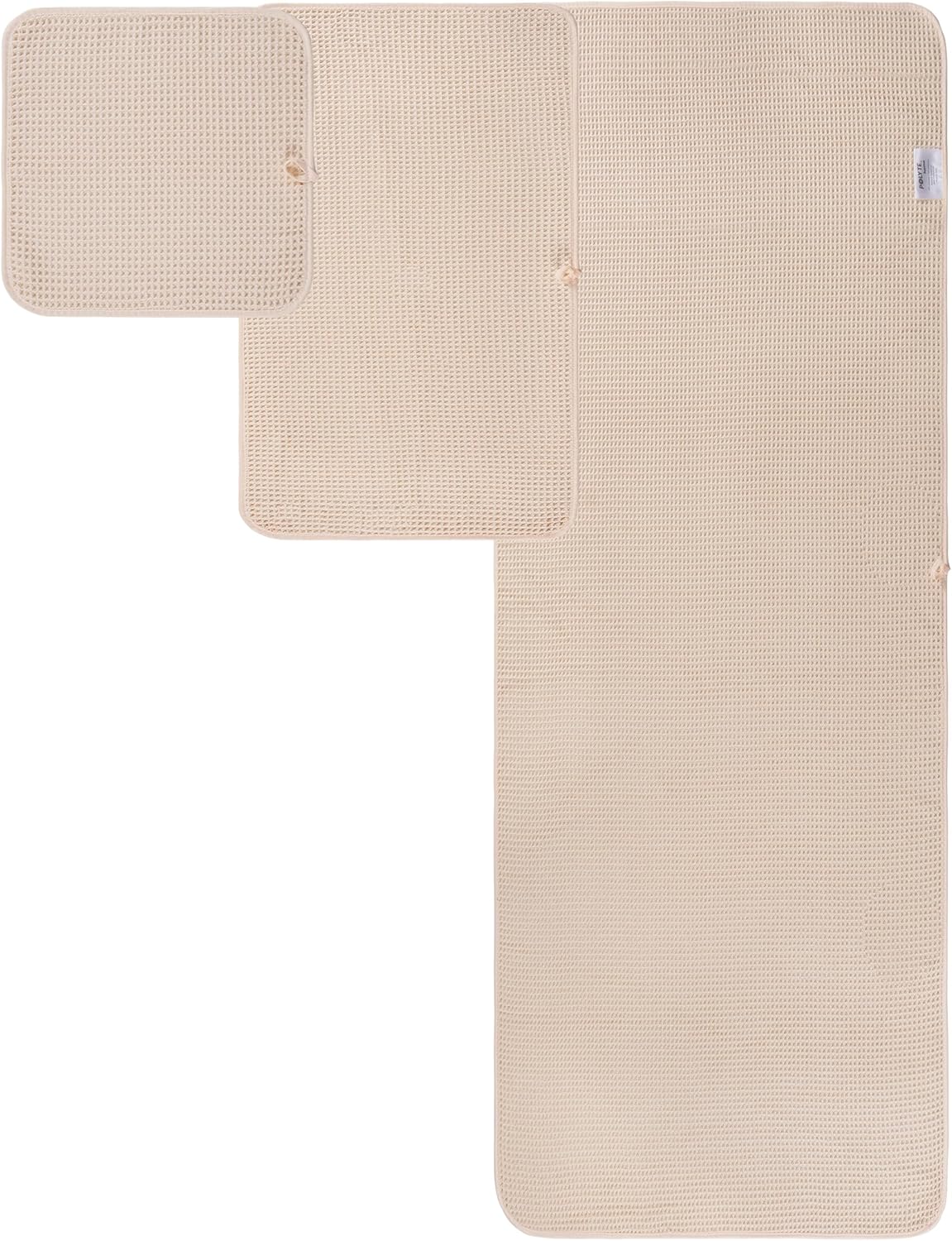 POLYTE Oversize, 60 x 30 in., Quick Dry Lint Free Microfiber Bath Towel Set, 6 Piece (Waffle Weave)