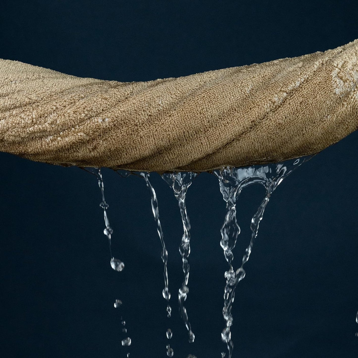 POLYTE Ring Spun Microfiber Oversize Quick Dry Lint Free Bath Towel, 60 x 30 in, Pack of 2 (Beige)