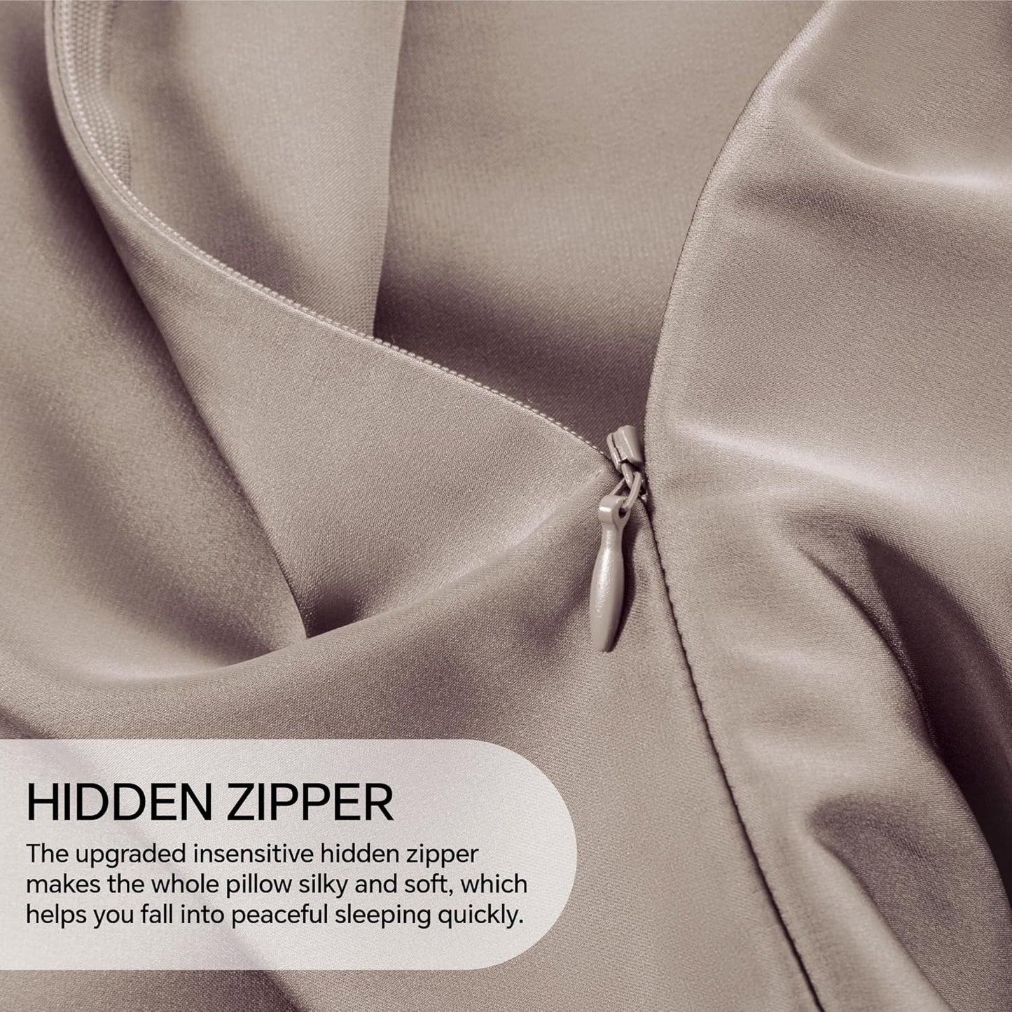 INFIIXSO Body Pillow Cover with Zipper, Luxury Mulberry Silk Body Pillow Case 20x54 Inches, Ultra Smooth and Soft Cooling Long Pillowcase, Gift for Women, Men(Caramel)