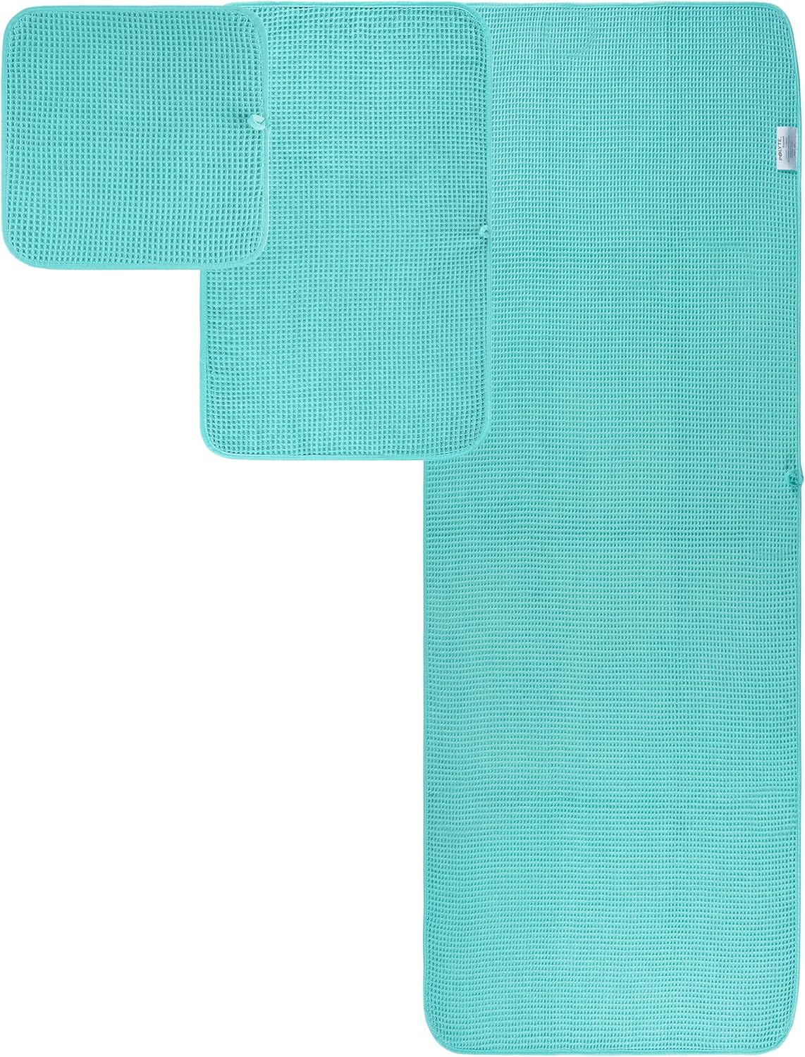 POLYTE Oversize, 60 x 30 in., Quick Dry Lint Free Microfiber Bath Towel Set, 6 Piece (Waffle Weave)