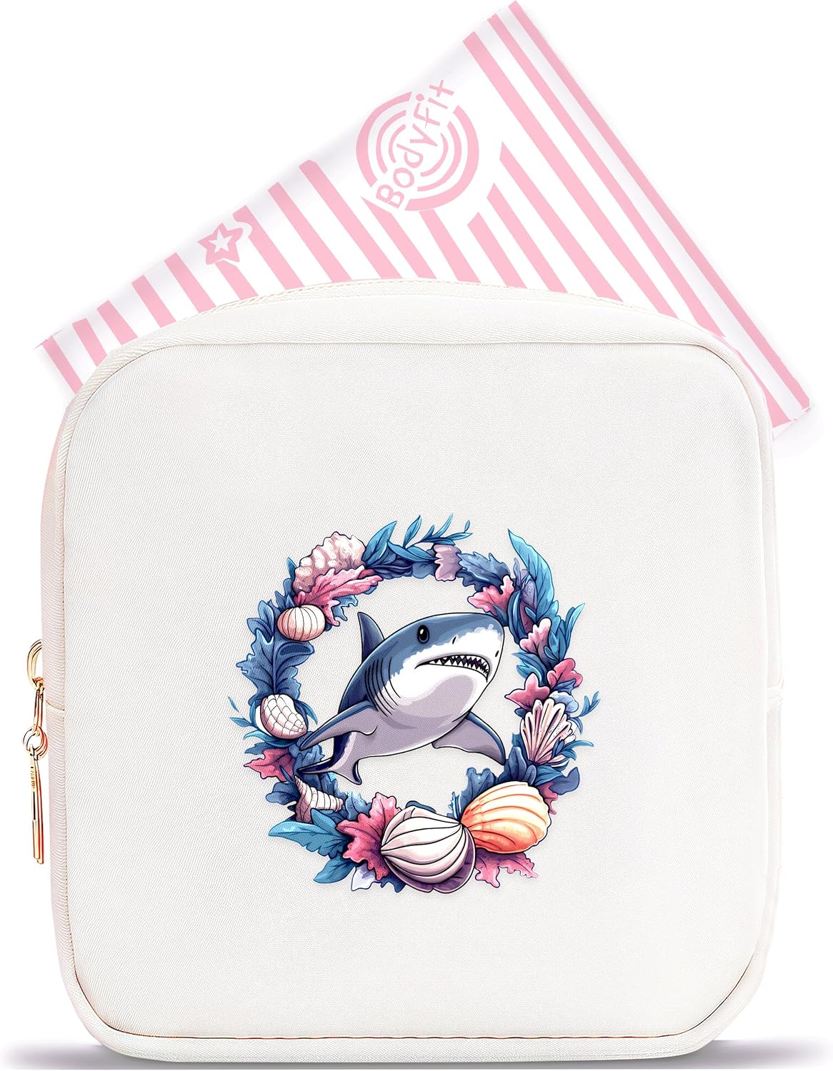 Shark Mini Makeup Bag, Shark Gift For Women Girls, Cute Portable Zipper Pouch Cosmetic Bag For Teen Girls Kids, Small Storage Bag For Sanitary Pad, Period napkin bag!