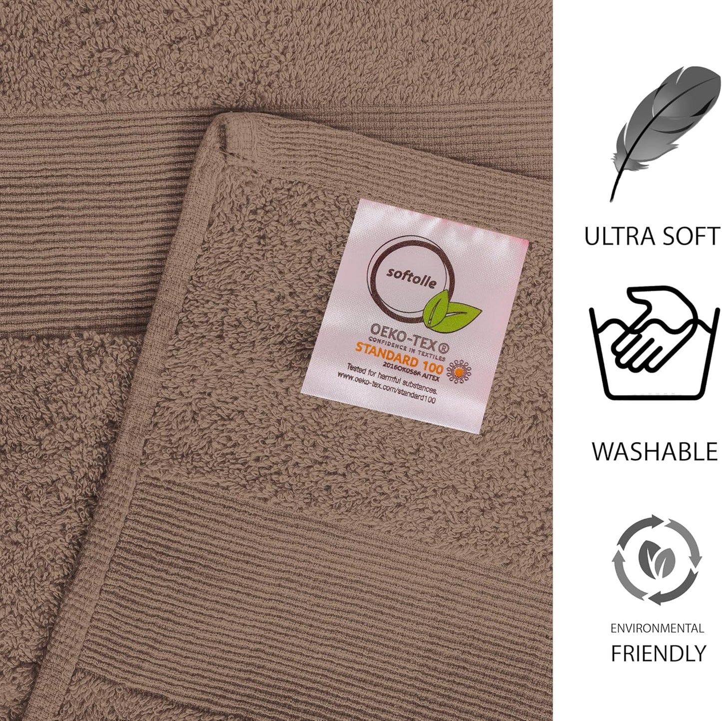 100% Cotton Luxury Bath Sheets - Pack of 2 (35" x 70") | Super Soft, Quick-Dry & Highly Absorbent Towels for Bathroom, Home, Spa & Gym (Taupe)