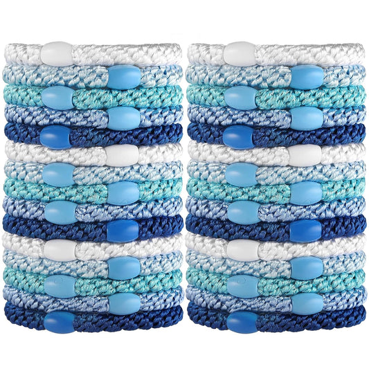 Funtopia High Elastic Hair Bands - 30 Pcs No Crease Soft Ponytail Holders & Sports Hair Ties for Thick Hair