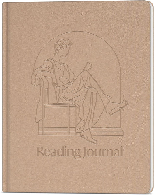 Skyline Reading Journal – Book Review Log & Tracker for Reading Tracking – Accessories & Gift for Book Lover, 7.6x9.2” (Sandstone Debossed)