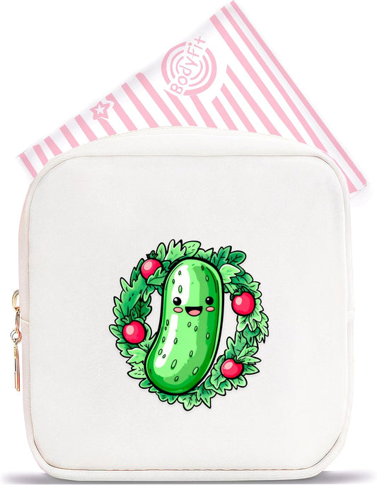 Pickle Mini Makeup Bag, Pickle Gift For Women Girls, Cute Portable Zipper Pouch Cosmetic Bag For Teen Girls Kids, Small Storage Bag For Sanitary Pad, Period napkin bag!