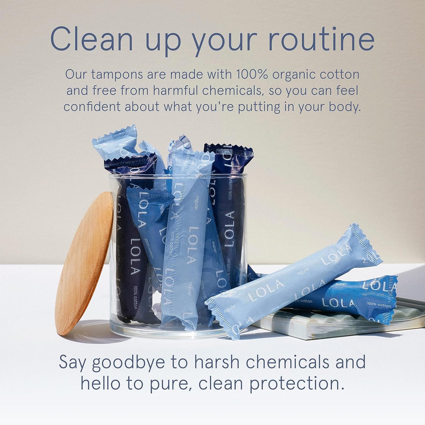 LOLA Super Plus Tampons - 32 Count, Plastic Applicator - Non-Toxic Leak Protection Tampons for Women - Clean Feminine Care