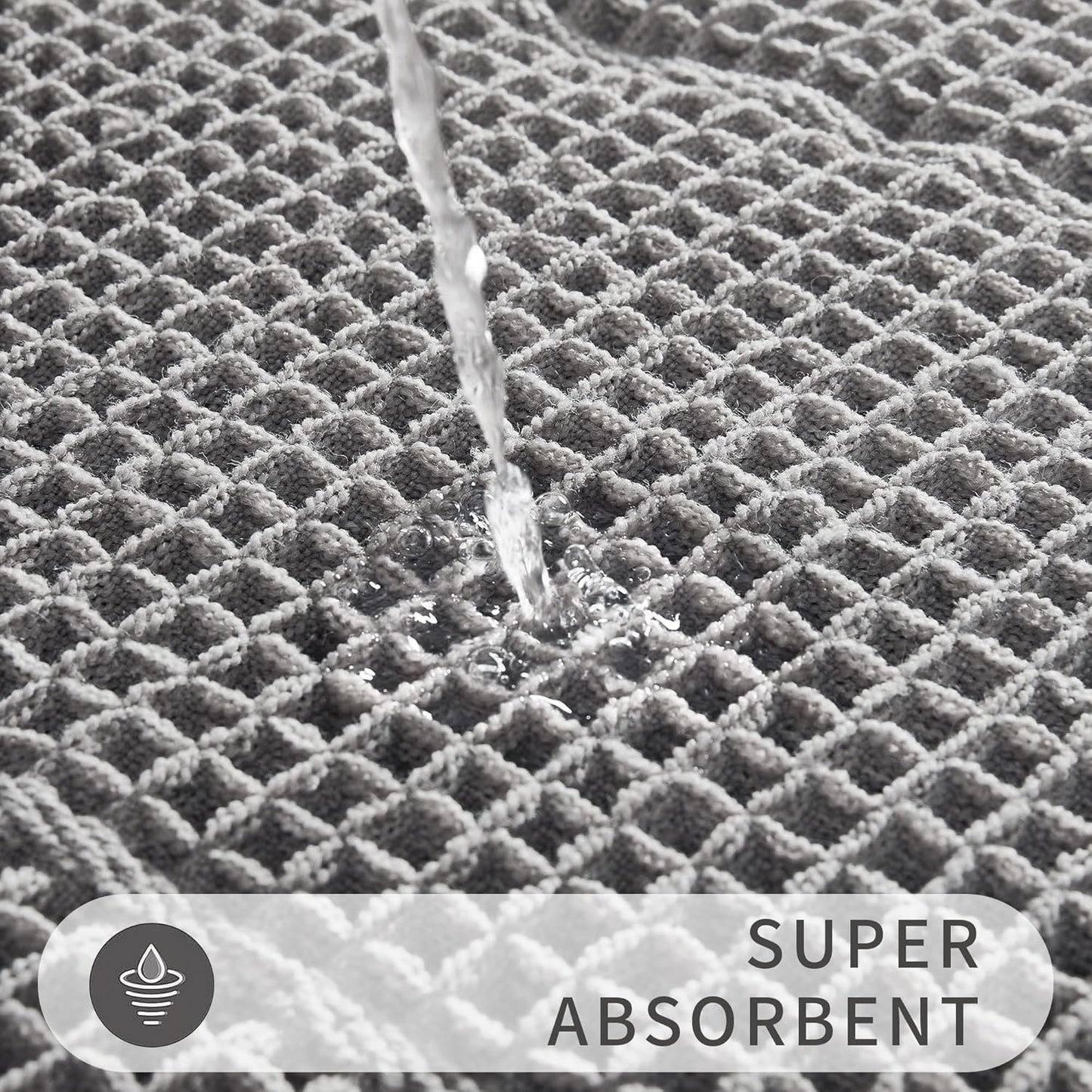 Bath Mats for Bathroom Non Slip,Waffle Luxury Bath Mat,Machine Washable Bath Mat for Shower,Ultra Soft Bathmat,Gray,19"*48"