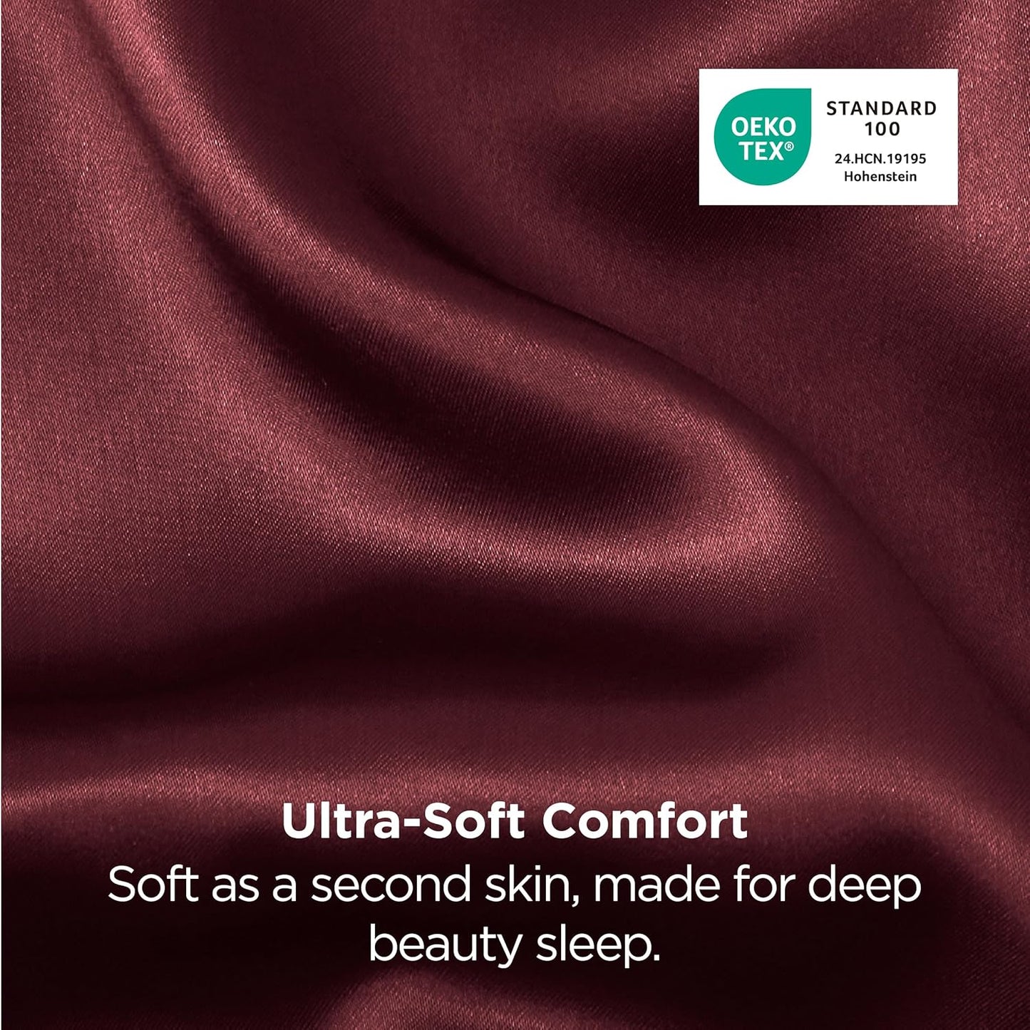 Bedsure Satin Pillowcase for Hair and Skin Standard - Burgundy Silk Pillowcase 2 Pack 20x26 inches - Satin Pillow Cases Set of 2 with Envelope Closure