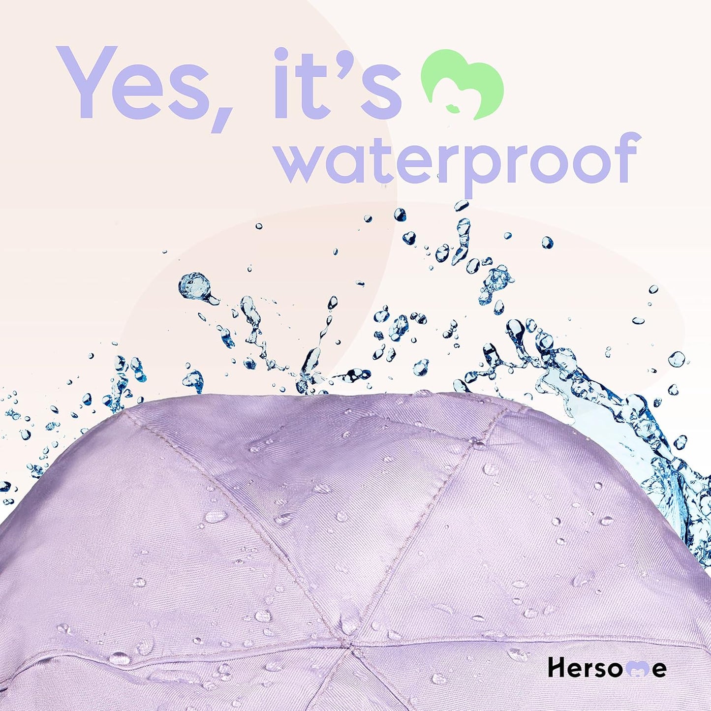 Premium Shower Cap for Women with Long Hair. Reusable, 100% Waterproof, Double-Sided, Great For Curls with Satin Silk Anti-Frizz Cloth. Lilac Shower Caps For Women (Standard, Lilac)