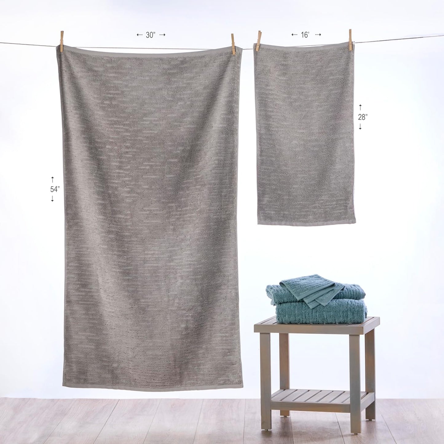 SKL Home CloudSoft Cotton Luxury Bath Towel for Bath & Gift, Gray