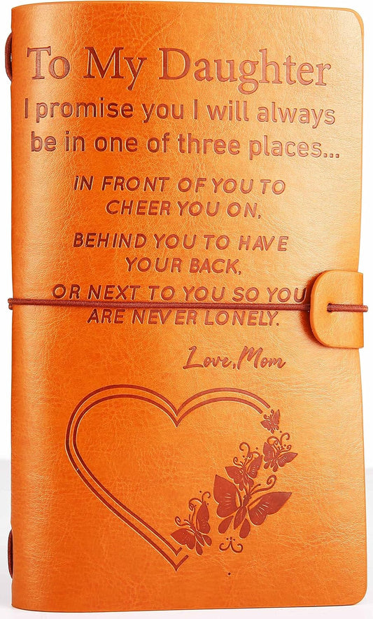 Daughter Journal Gift from Mom-Daughter Graduation Gift-Daughter Birthday Gift-Daughter Christmas Gift-Daughter Going Away Gift-Daughter Leaving Gift-Refillable Photo Diary Notebook Gift for Daughter