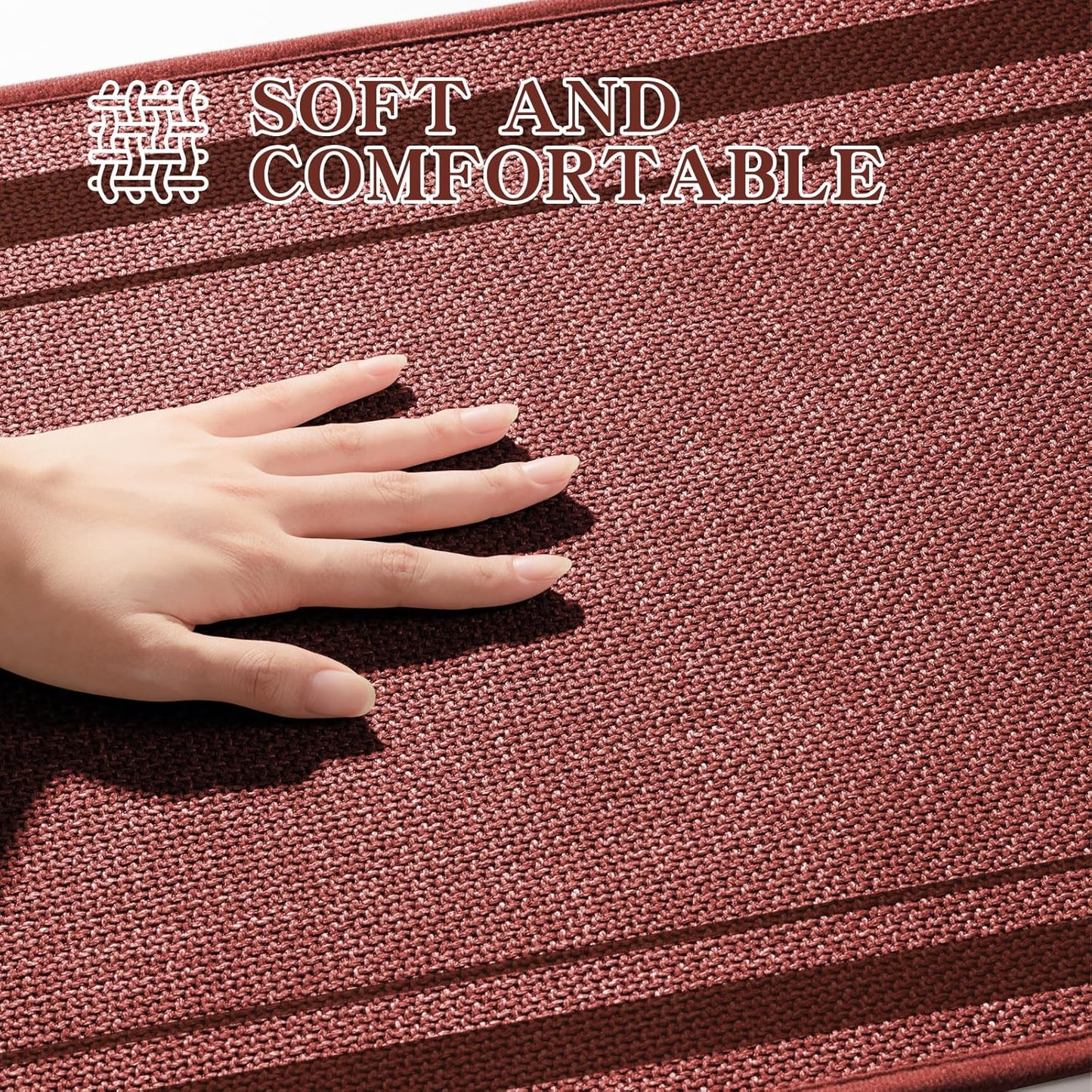 chakme Bathroom Rugs Mat 24x17, Ultra Thin Non Slip Bath Mat Small Quick Dry Absorbent Bath Mat for Bathroom, (Dark Pink, 24"x17")