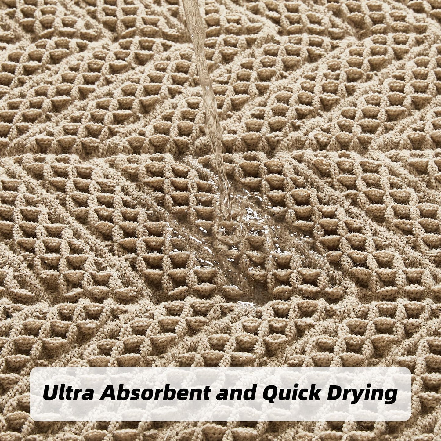 Bathroom Runner Rug Super Absorbent Non Slip Long Bath Mat Machine Washable Boho Bathroom Rugs Quick Dry Rug Runners for Hallway Bedroom Laundry Room,Brown, 2'x 6'(24" x 72")