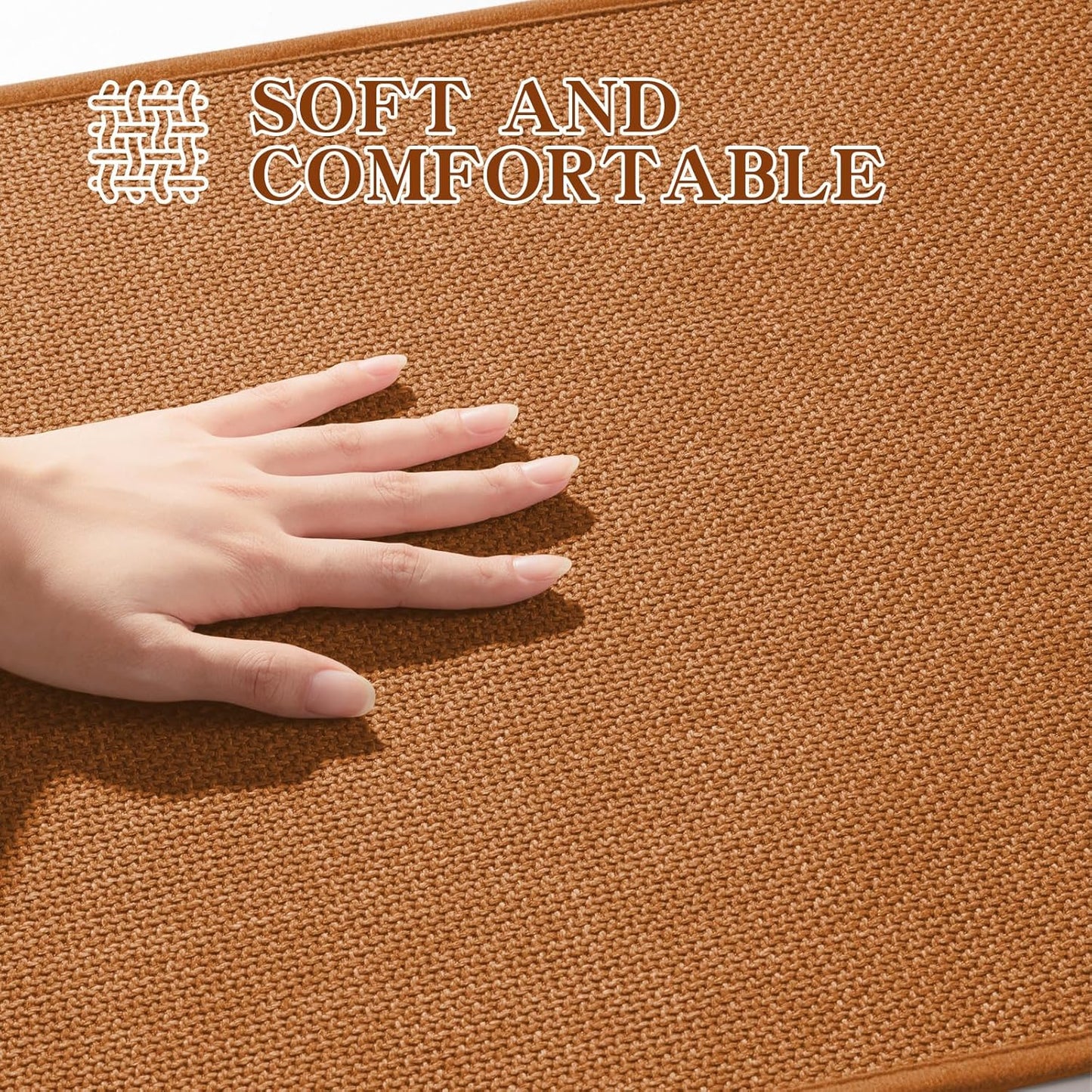 chakme Bathroom Rugs Mat U-Shaped 24x17, Ultra ThinNon Slip Bath Mat Small Quick Dry Absorbent Bath Matfor Bathroom Floor, (Orange, U-24"x17")