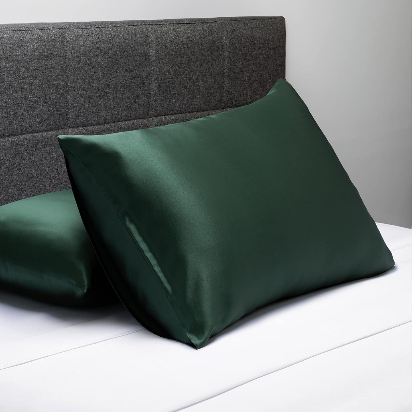 Fishers Finery 25mm 100% Pure Mulberry Silk Pillowcase (Dark Green King)
