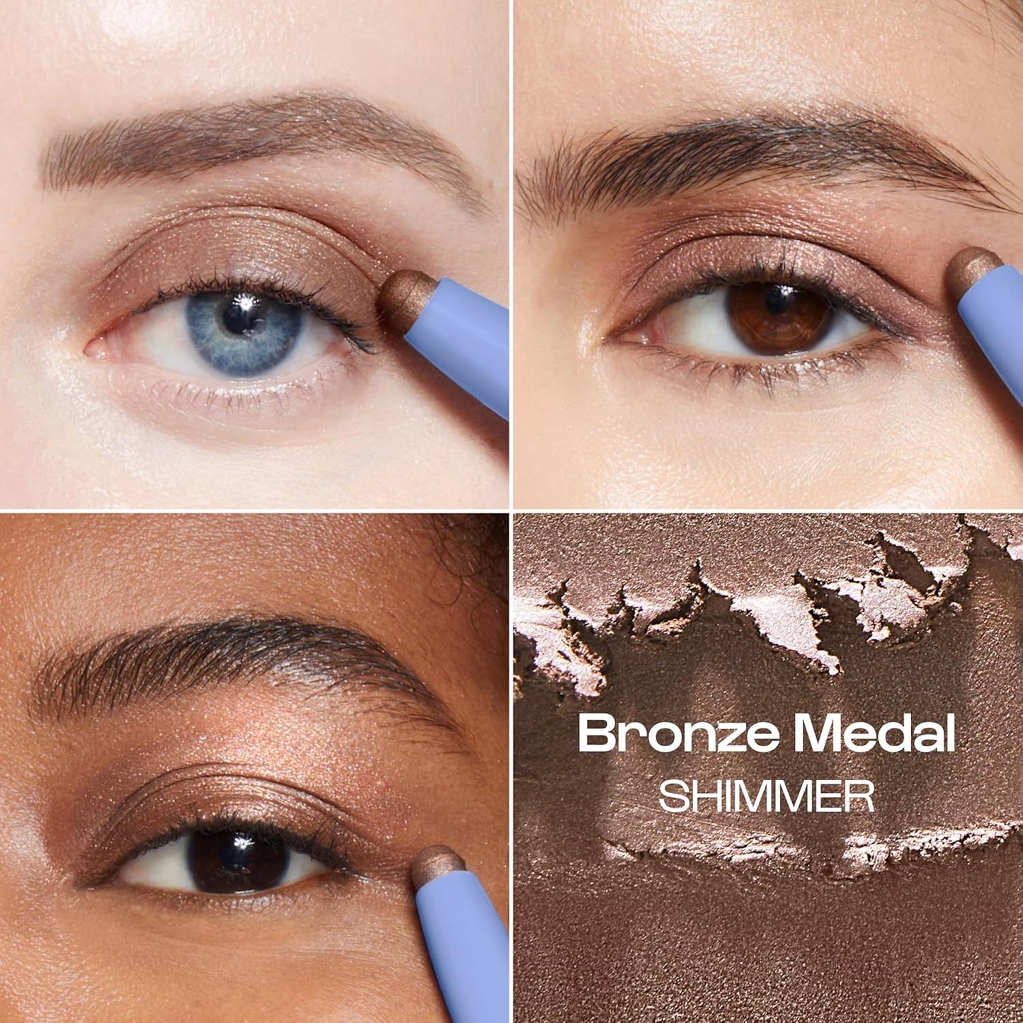 ALLEYOOP 11th Hour Cream Eye Shadow Sticks - Bronze Medal (Shimmer) - Award-winning Eyeshadow Stick - Smudge-Proof and Crease Proof for Over 11 Hours - Easy-To-Apply and Compact for Travel, 0.05 Oz