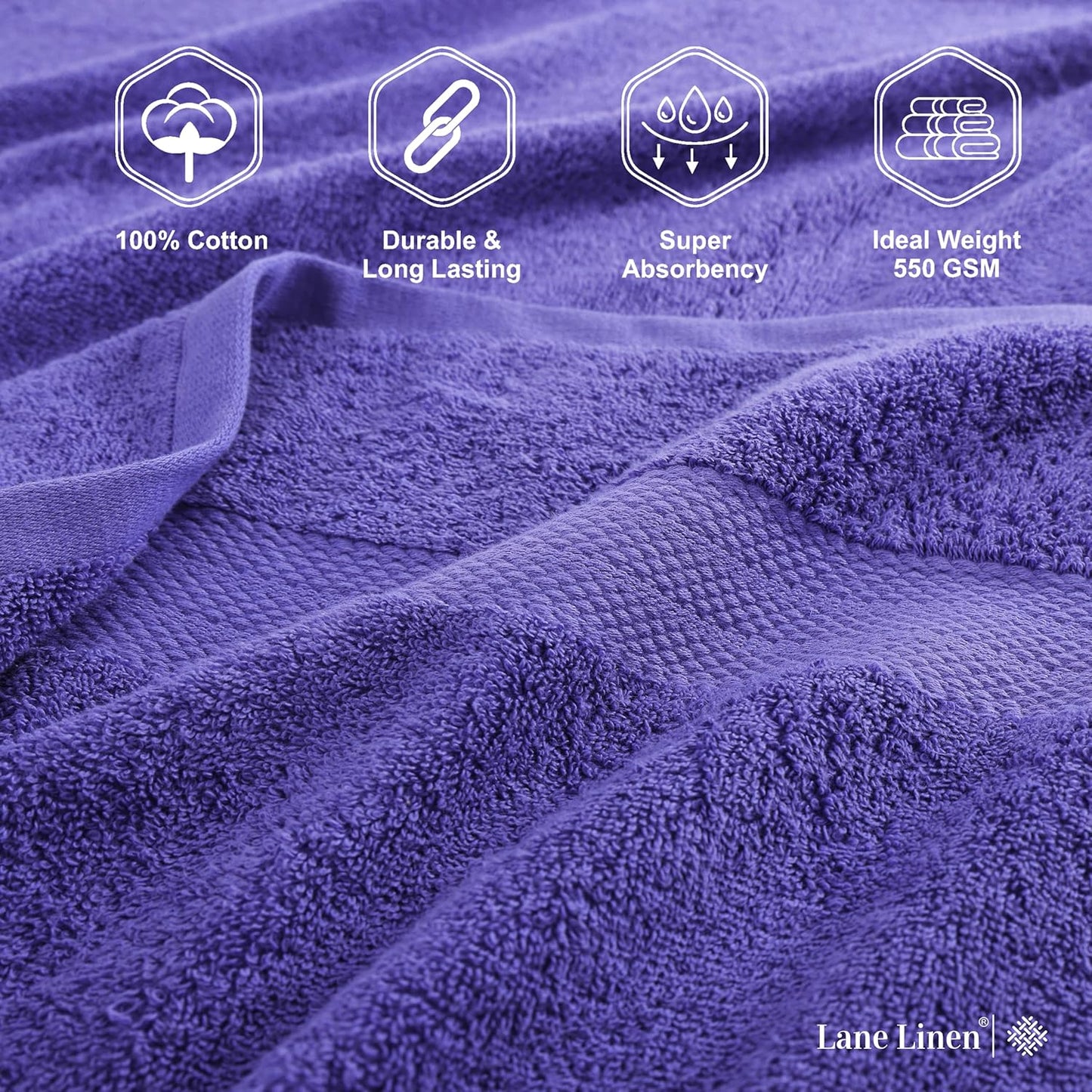 LANE LINEN 100% Cotton 4 Pack Bath Sheets (35"x66") - Ring Spun, Extra Large Cotton Bath Towels Set - Quick Dry, Soft & Absorbent Oversized Towel Set - Remains Soft After Multiple Washes - Blue Irish