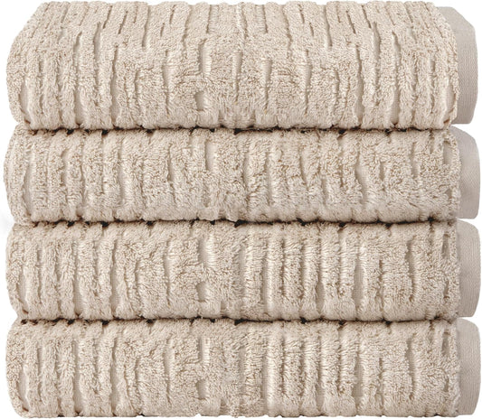 SKL Home CloudSoft Cotton Luxury 4 Pc Bath Towel Set, Oatmeal