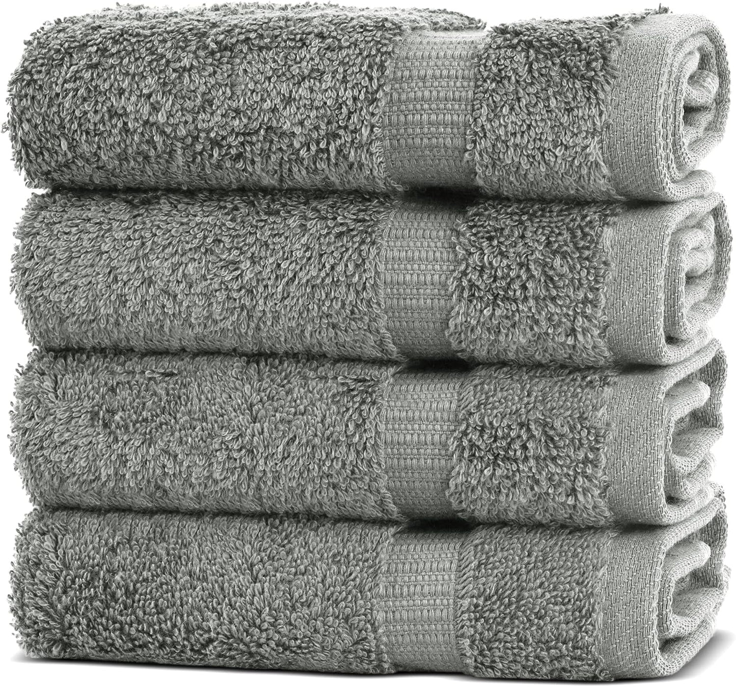 Chakir Turkish Linens | Hotel & Spa Quality 100% Cotton Premium Turkish Towels | Soft & Absorbent (4-Piece Washcloths, Gray)