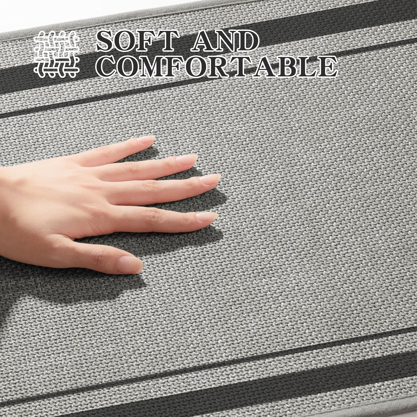 chakme Bathroom Rugs Mat 47x24, Ultra Thin Non Slip Bath Mat Large Quick Dry Absorbent Bath Mat for Bathroom Floor, (Dark Grey, 47"x24")