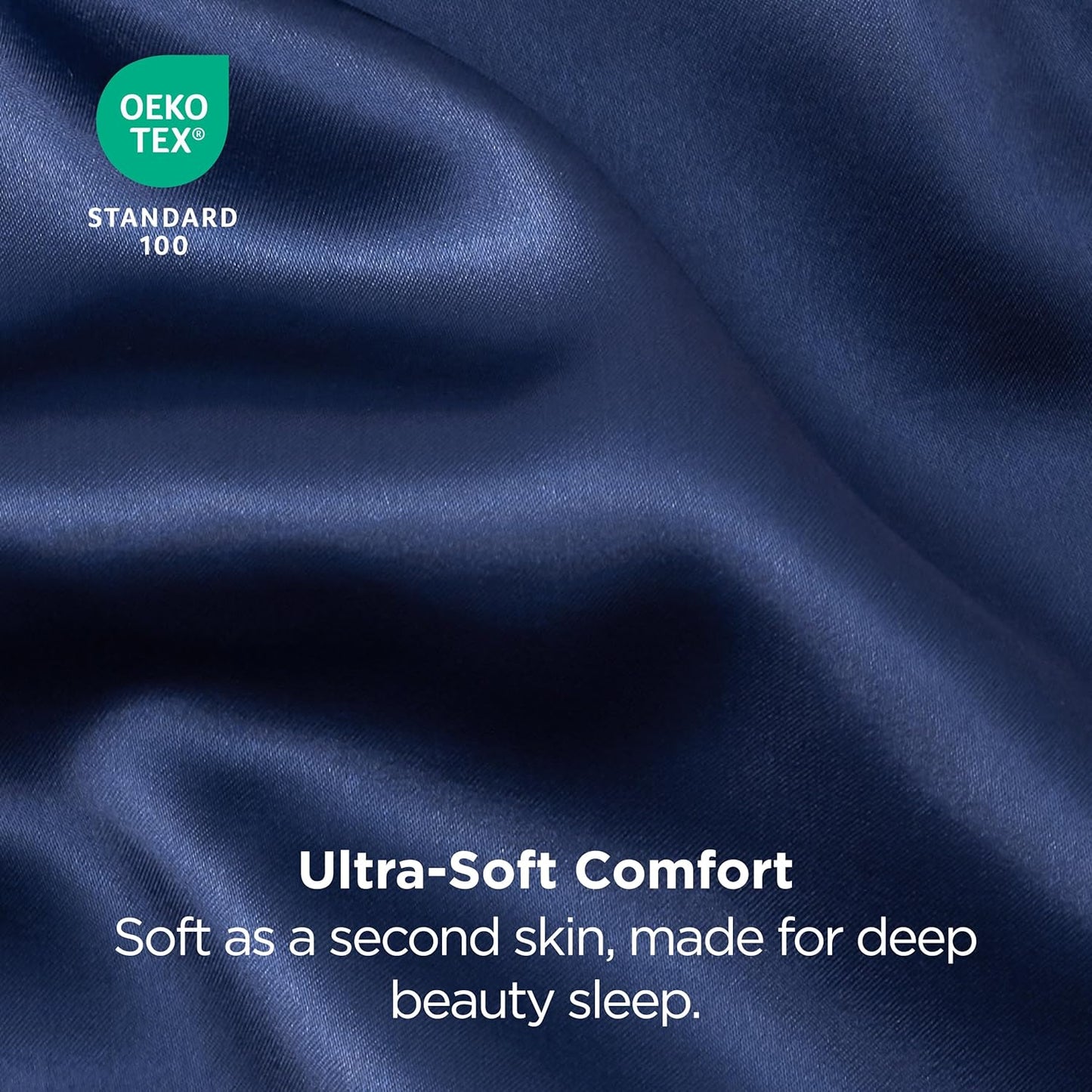 Bedsure Satin Pillowcase 2 Pack Similar to Silk Pillow Cases Standard Size, Pillow Case for Sleeping Women with Envelope Closure, Gifts for Women Men, Navy, 20x26 Inches, 2pcs