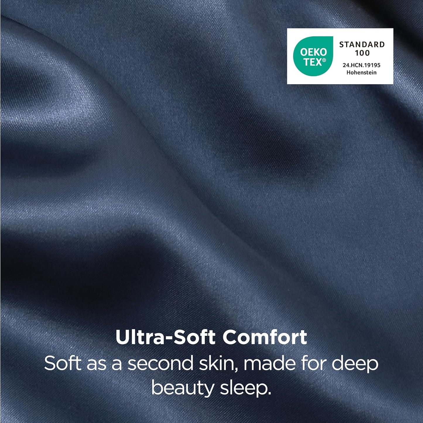 Bedsure Satin Pillowcases, Similar to Silk Pillow Cases Queen Size Set of 2, Pillow Case for Sleeping Women with Envelope Closure, Gifts for Women Men, Mood Indigo, 20x30 Inches, 2pcs