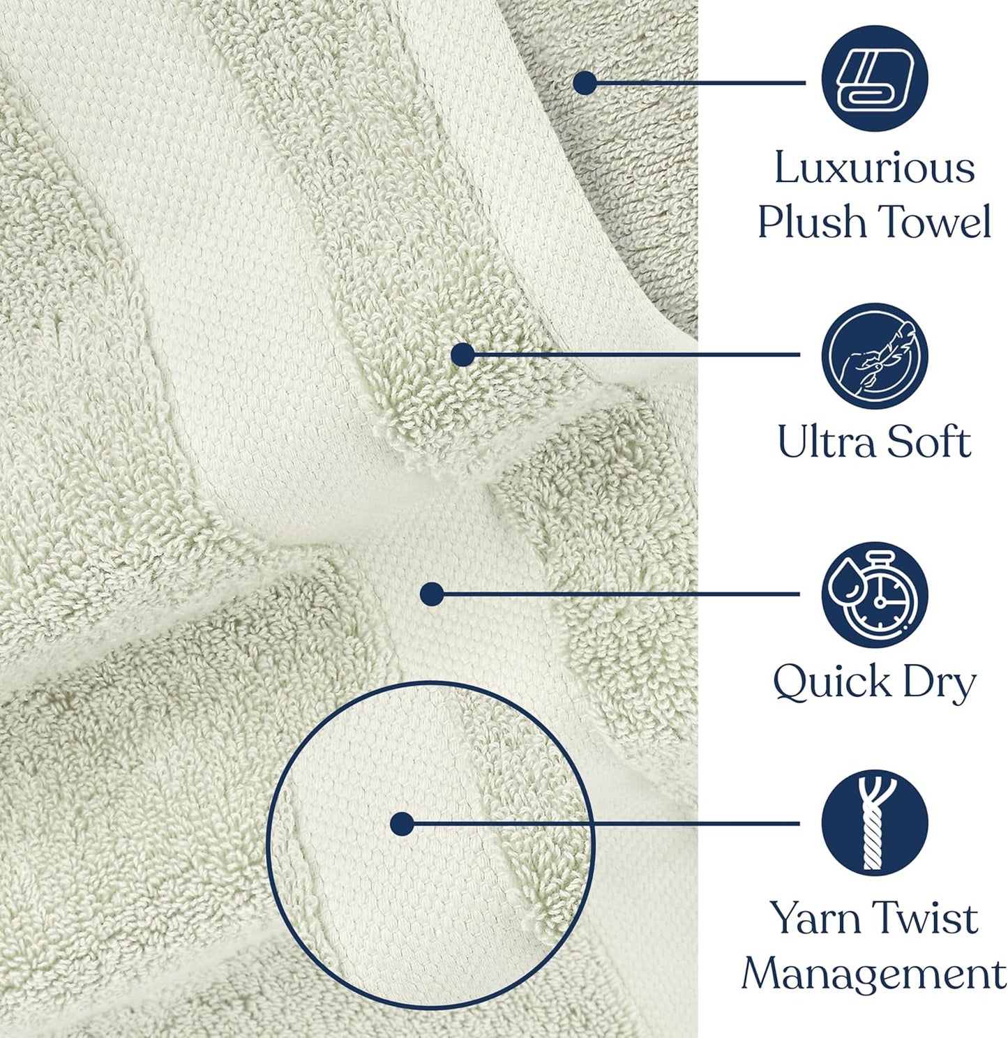 Delara Organic Cotton Luxuriously Plush Bath Towel 20 Piece Set|GOTS & Oeko-TEX Certified|Premium Hotel Quality Towels|Feather Touch Technology|650 GSM Long Staple|Soft, Quick Dry & Ultra-Absorbent