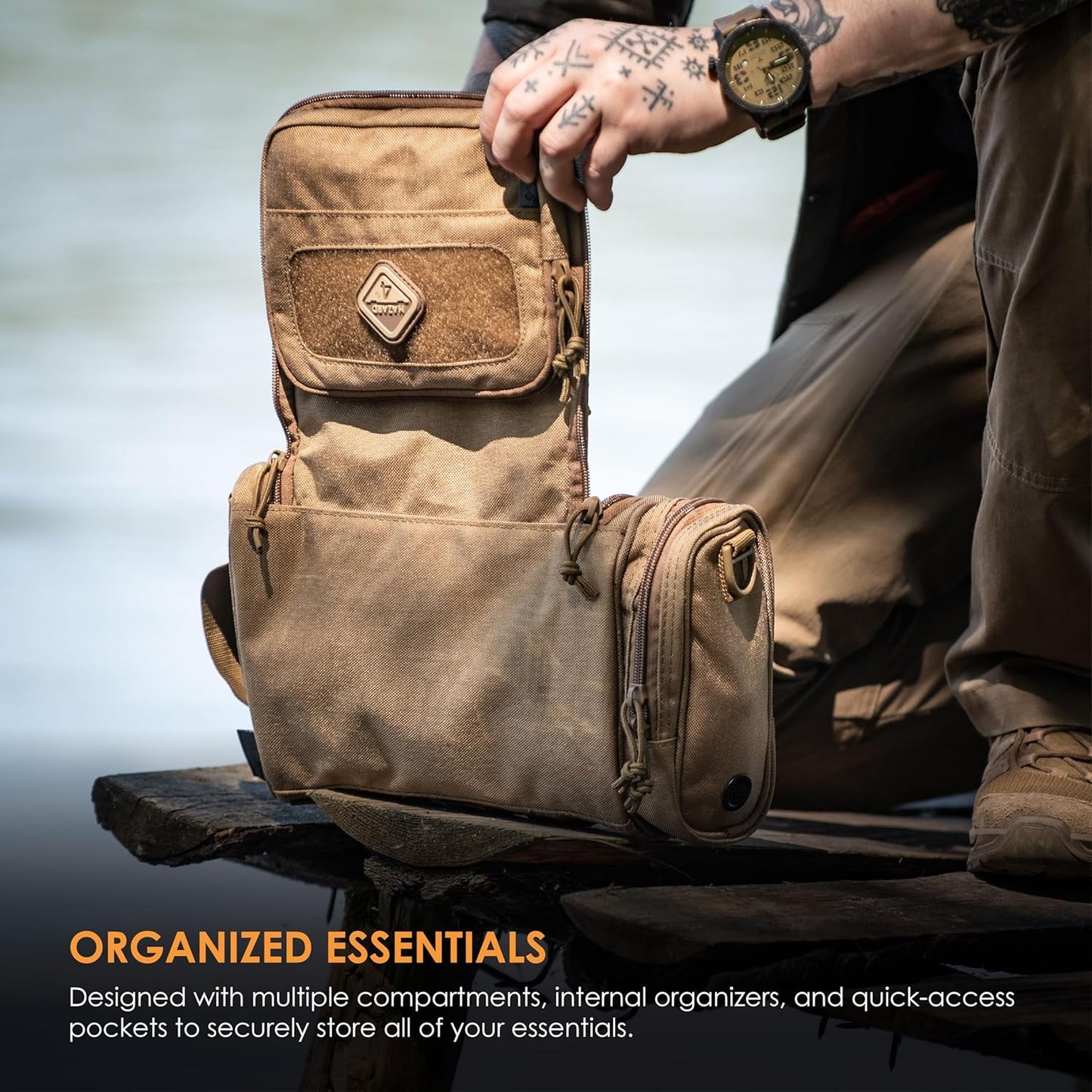 HAZARD 4 Reveille: Rugged Grooming Kit/Heavy-Duty Toiletry Bag - Black, 11.8 x 8.3 x 4.7 inches