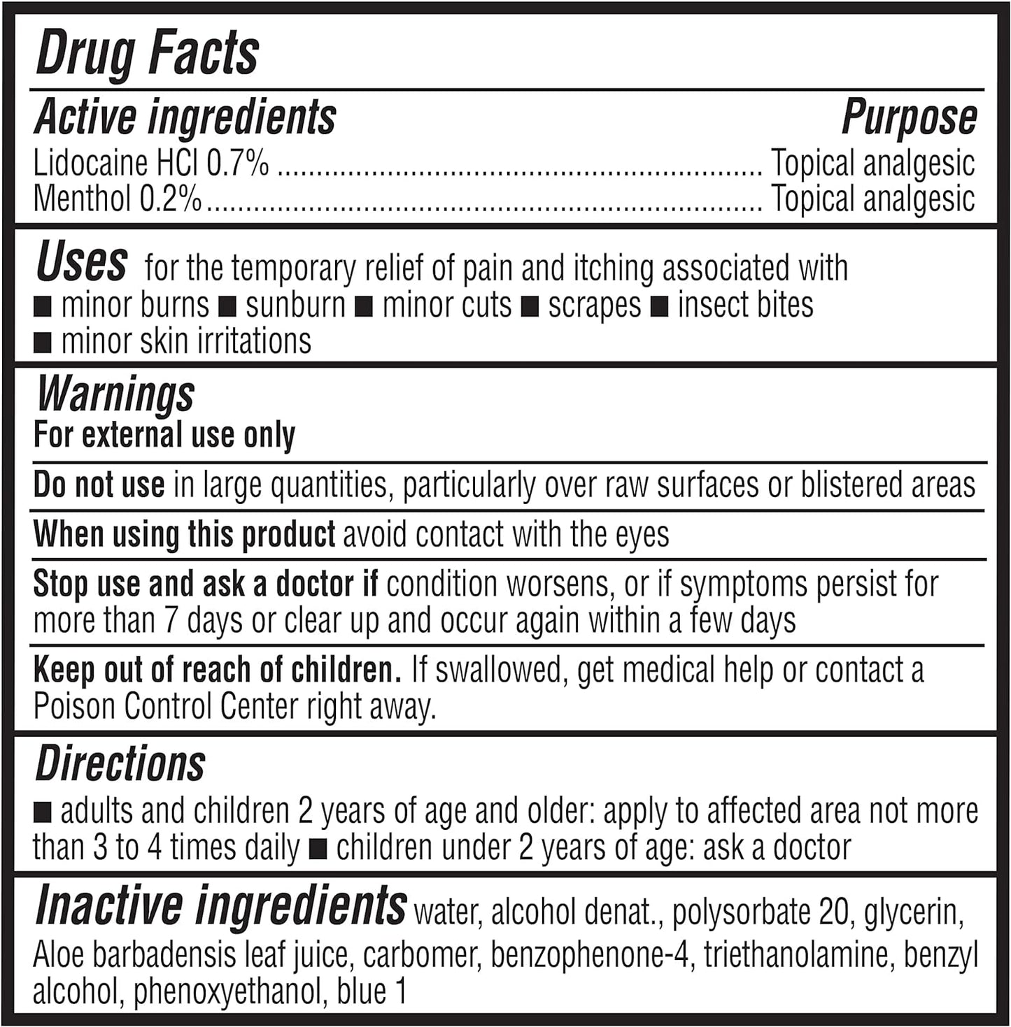 Amazon Brand - Solimo After Sun Gel with Aloe, Lidocaine and Menthol, 16 Fluid Ounce (1 Pack)