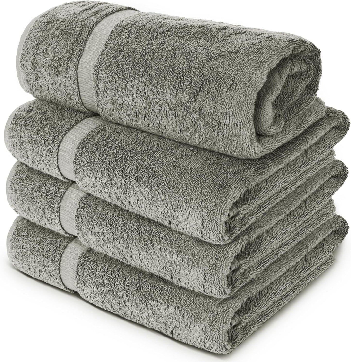 Chakir Turkish Linens | Hotel & Spa Quality 100% Cotton Luxury Turkish Towels | Soft & Absorbent (30x60 Inches Extra Large Bath Towels, Set of 4 - Gray)