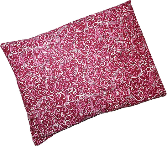 Microwavable Corn Filled Heating Pad and Cold Pack/Washable 100% Cotton Cover (Breezy - Raspberry, 7.5in W x 11in L)