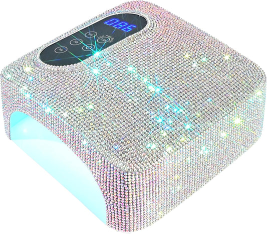 72W Cordless Led Nail Lamp, Rechargeable Nail Dryer, Portable Gel UV Led Nail Light with 4 Timer Setting Sensor, Professional Wireless Gel Nail Lights Nail Art Manicure Tools for Home and Salon