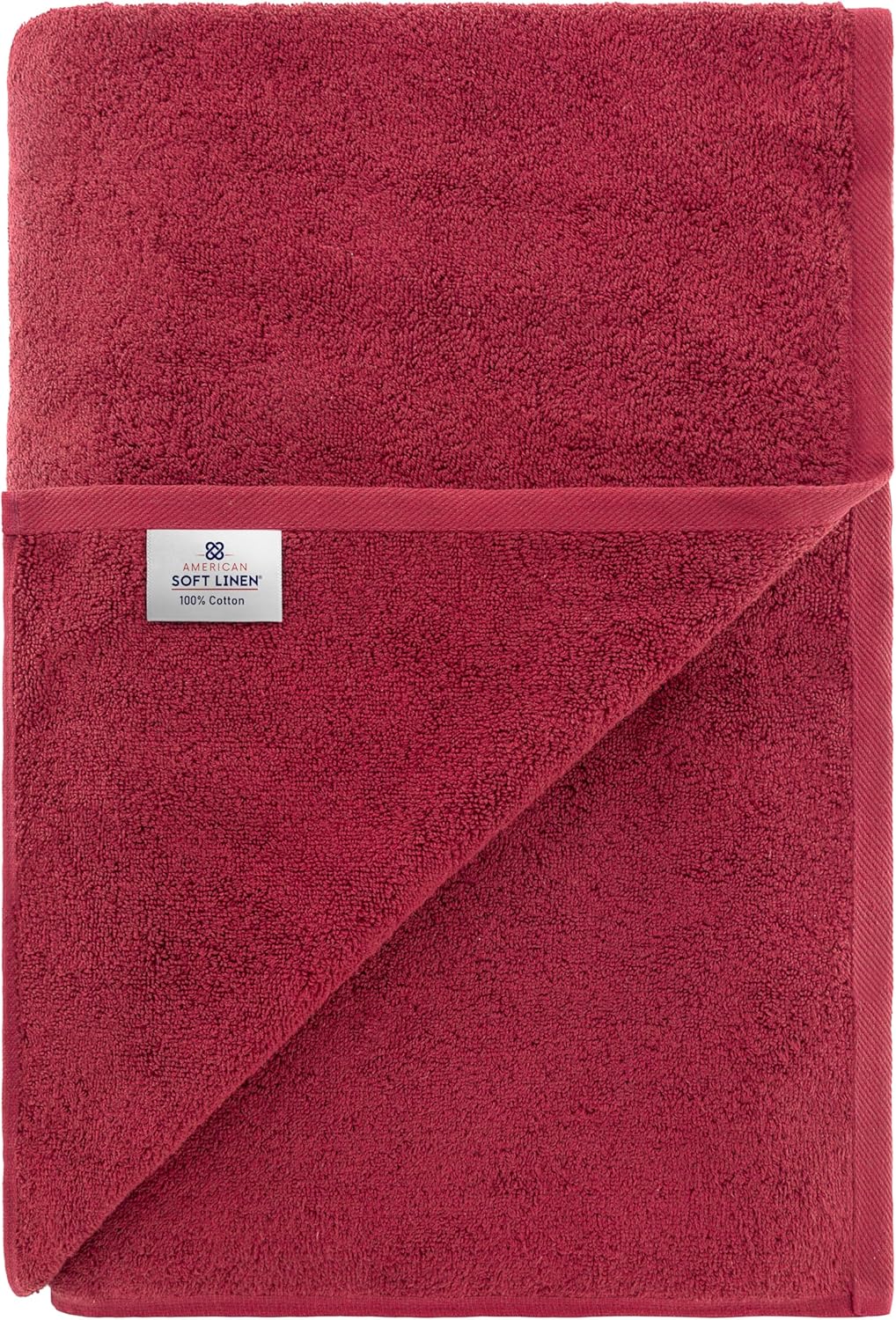 American Soft Linen Oversized Bath Sheet 40x80 Extra Large for Bathroom, 600 GSM 100% Cotton Turkish Jumbo Bathsheet Towels for Adults Bordeaux Red Bath Sheet