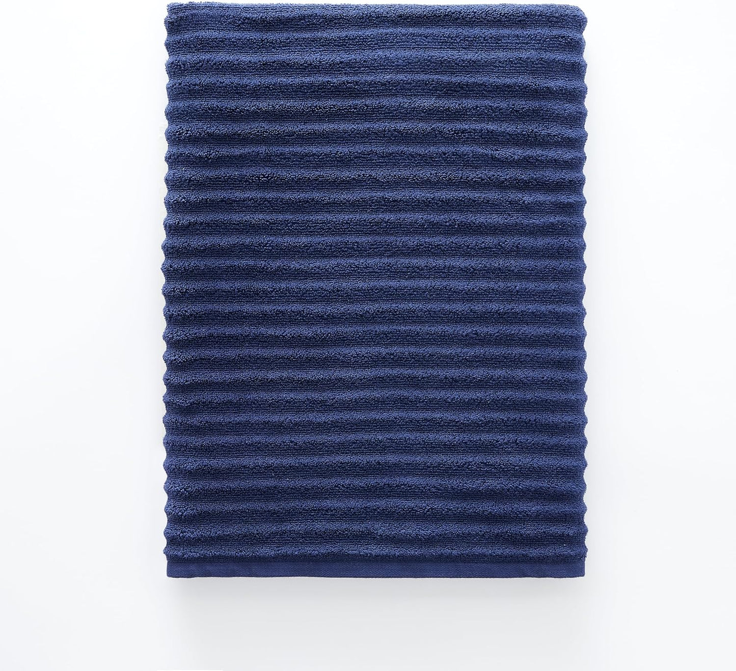 Blue Loom Ribbed Bath Sheet & Towel, 100% Cotton 600 GSM, Soft Absorbent Durable Quick Drying Bath Sheet & Bath Towel Set for Bathroom - Mason Set of 2 Navy (65" x 45" & 58" x 30")