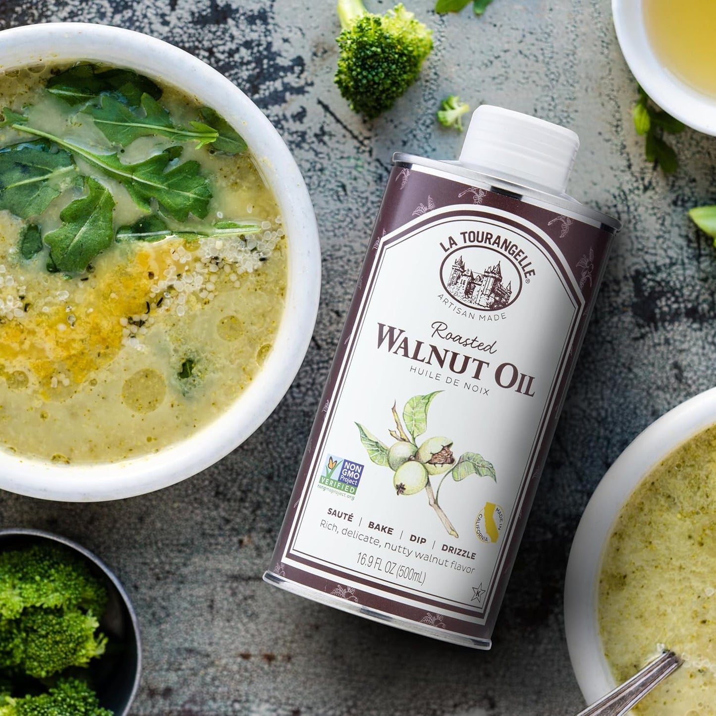 La Tourangelle, Roasted Walnut Oil, Plant-Based Source of Omega-3 Fatty Acid, Cooking, Baking, & Beauty, 16.9 Fl Oz